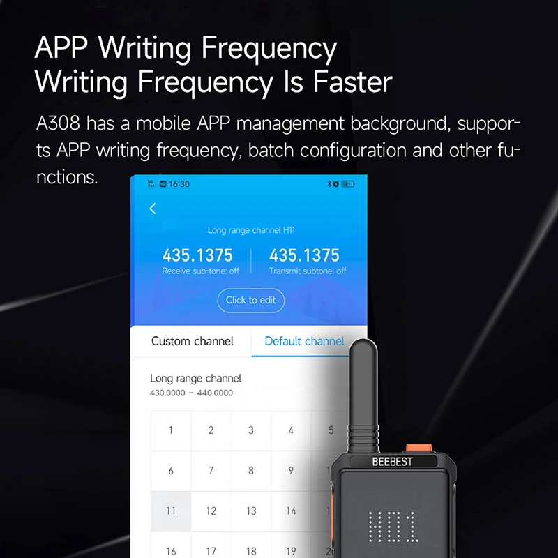 Beebest A308 Business Two-Way Radio, Ultra-Thin Design, APP Programming, Bluetooth Earpiece, Waterproof, for Office Warehouse Security - Image 3