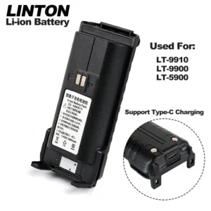 Walkie Talkie Battery 2800mAh Can Type-C Charging Li-ion Battery For LINTON LT-9910 LT-9900 LT-5900 Two Way Radios Extra Parts