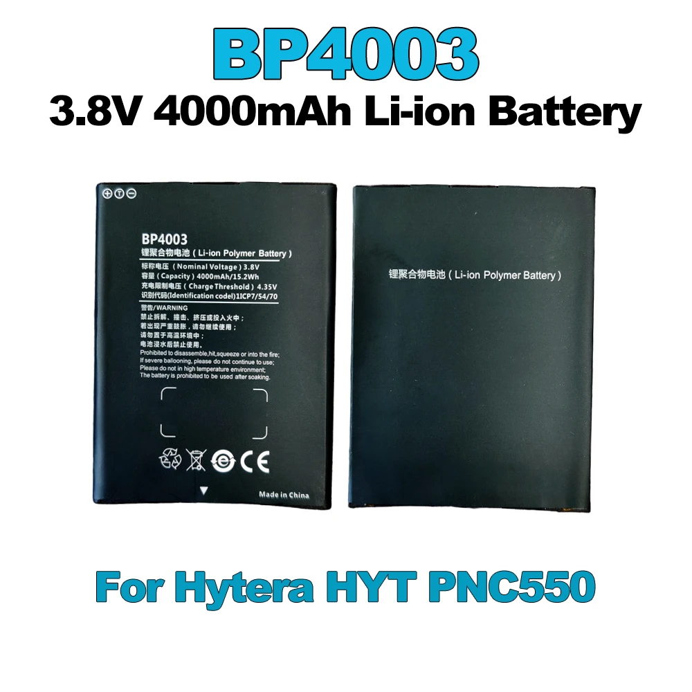 BP4003 Li-ion Battery 4000mAh 3.8V Walkie Talkie Rechargable Battery for Hytera HYT PNC550 Two Way Radio Replacement Parts