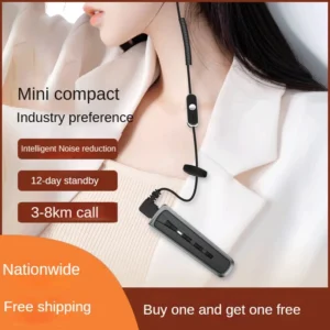 Mini Two Way Radio with Headset – Lightweight Clip-On Walkie Talkie for Restaurants Hotels Salons