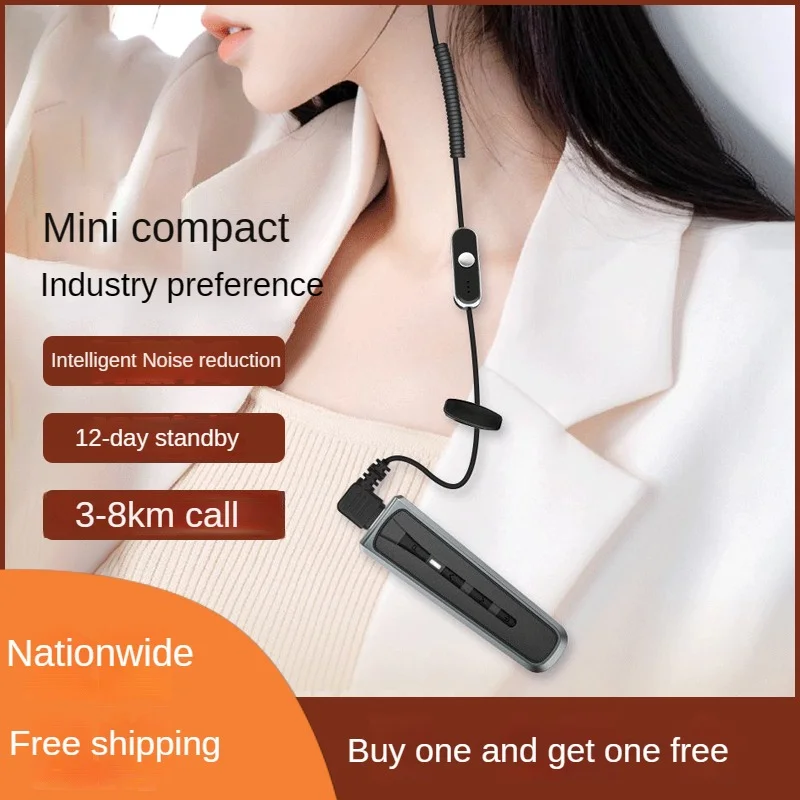Mini Two Way Radio with Headset – Lightweight Clip-On Walkie Talkie for Restaurants Hotels Salons