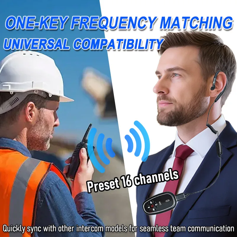 Mini Hands-Free Newest Walkie Talkies Headset AI Voice Control Upgraded - Image 3