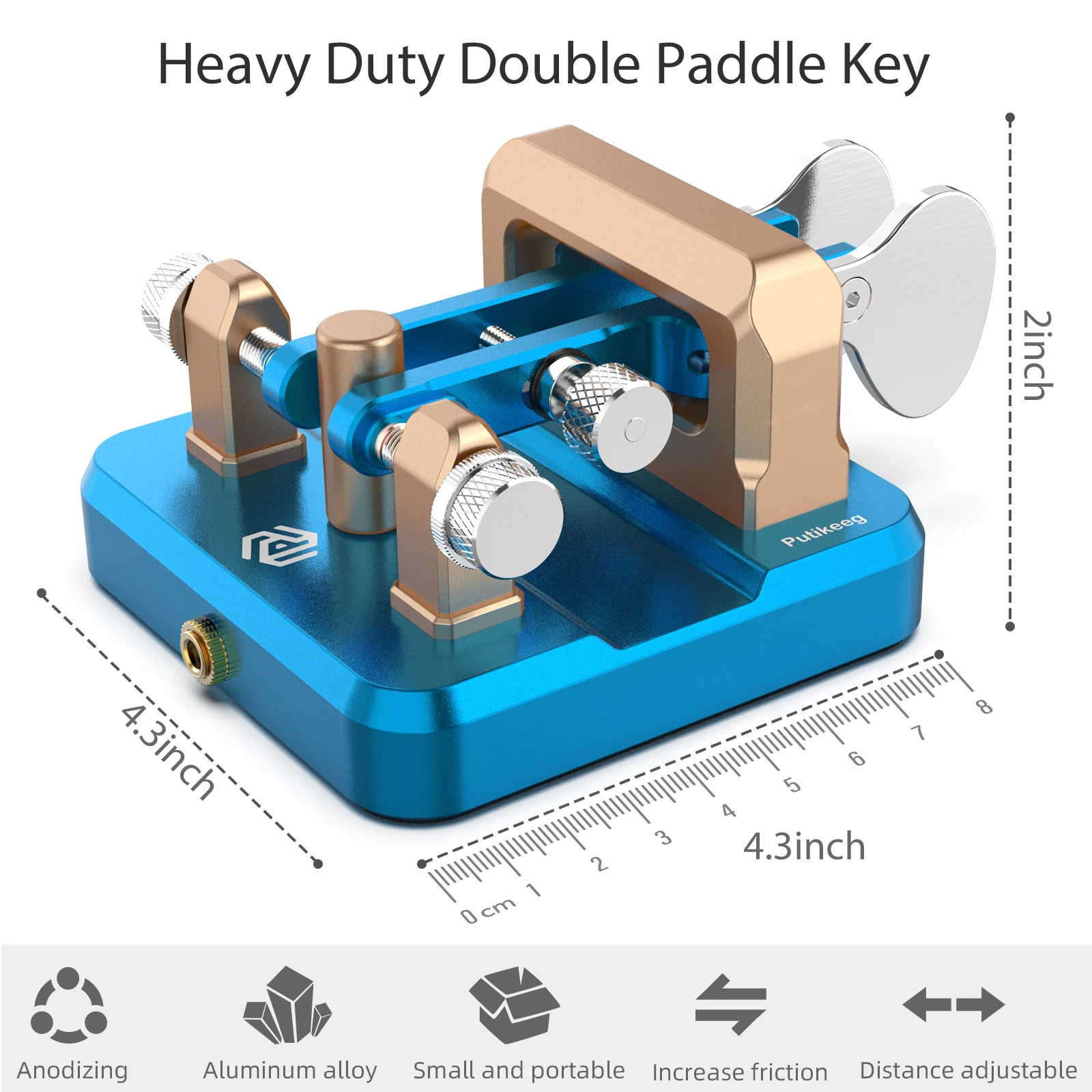 Putikeeg Double Oars Morse Code Keyer, Automatic CW Telegraph Key for Ham Radio Enthusiasts - Image 3