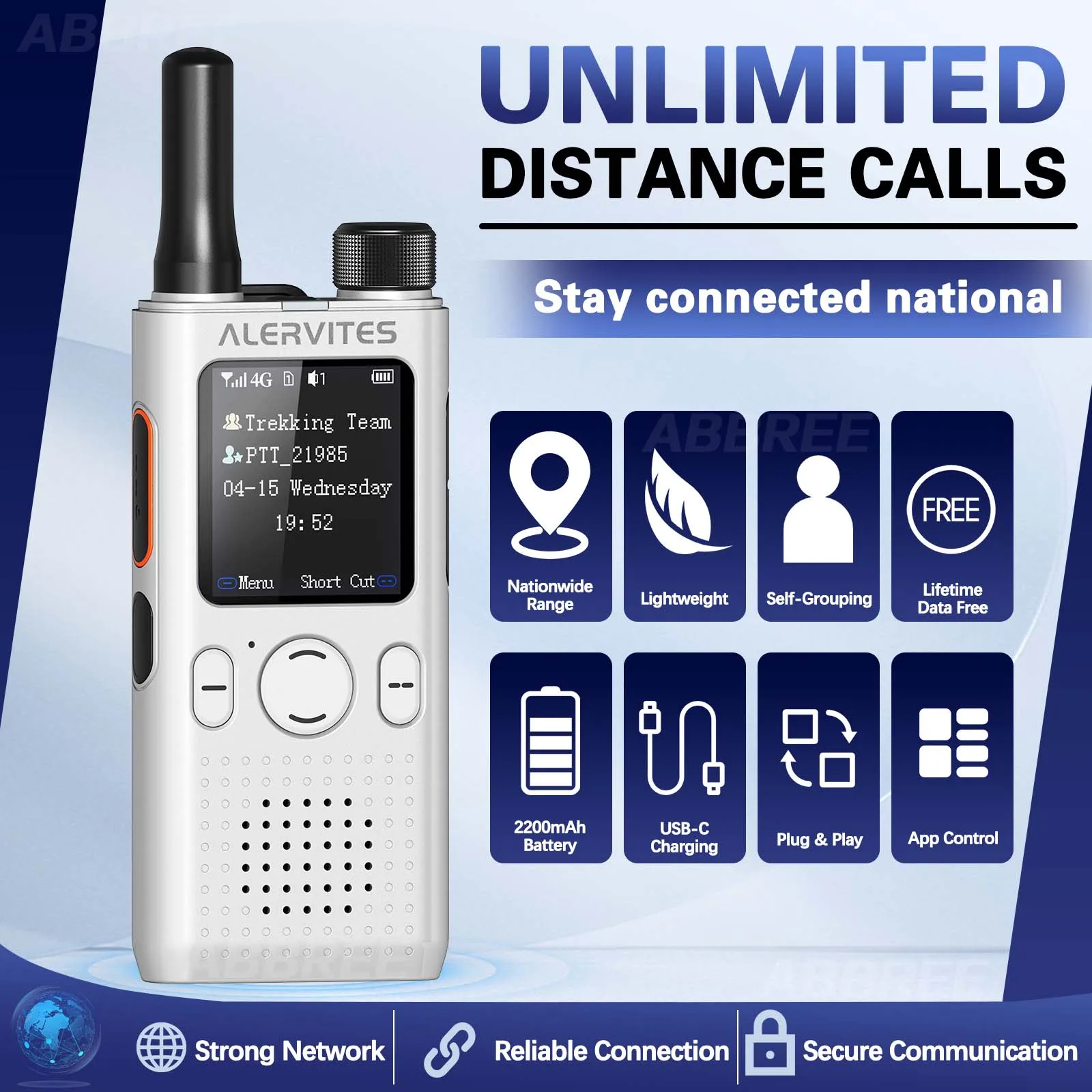 Baofeng AT1 Global POC Radio Unlimited Distance Walkie Talkie Lifetime Free 4G/5G Unlimited Data Create Groups Freely ALERVITES - Image 2