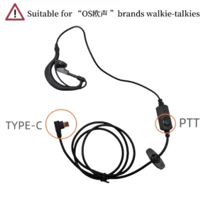 Free Shipping G Earhook Headset OS-E23 C Type Walkie Talkie Earpiece for OS Radio