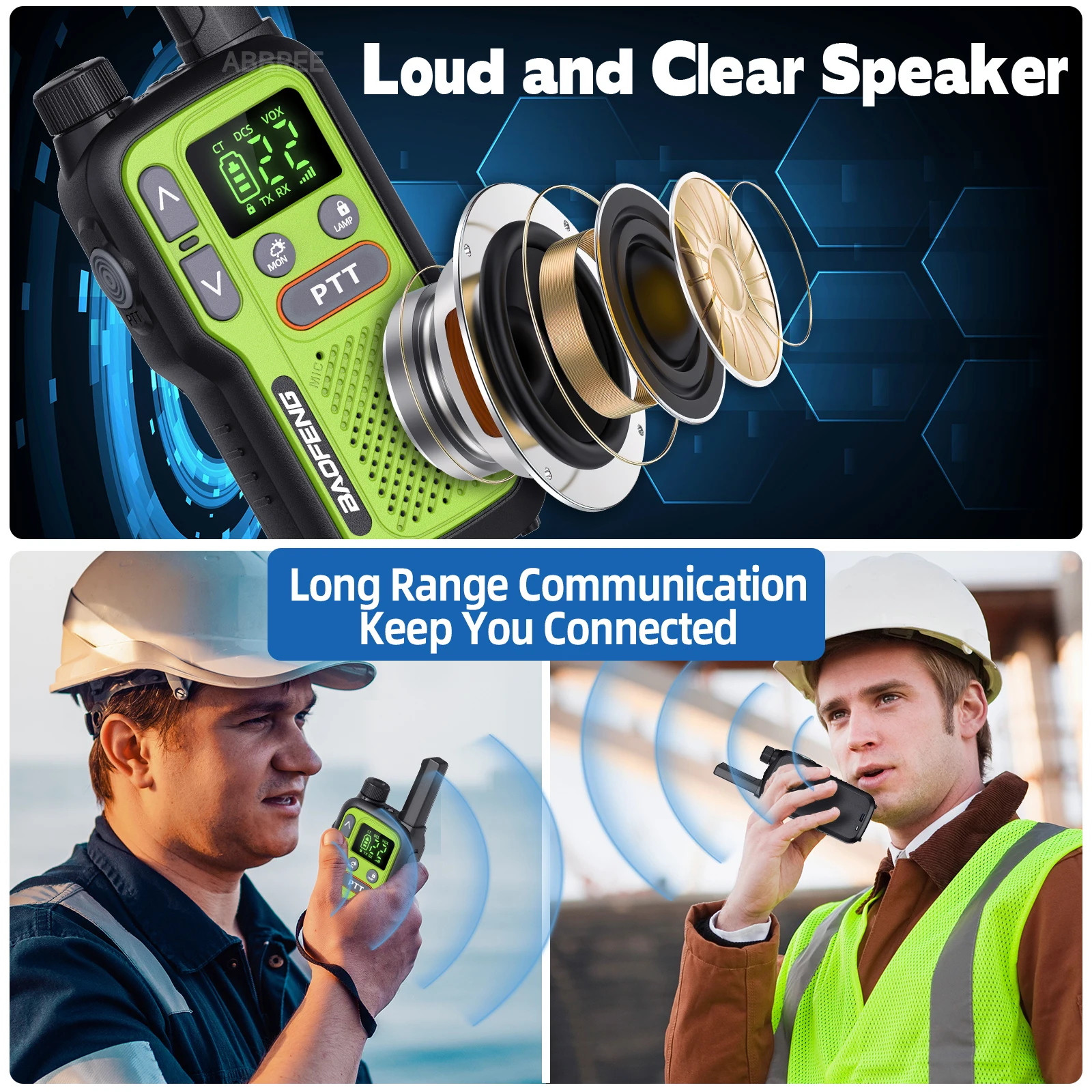 Baofeng BF-T18 Dual PTT Mini Portable Transceiver (Pair), Modern Type-C Fast-Charging Lightweight Two-Way Radio - Image 4
