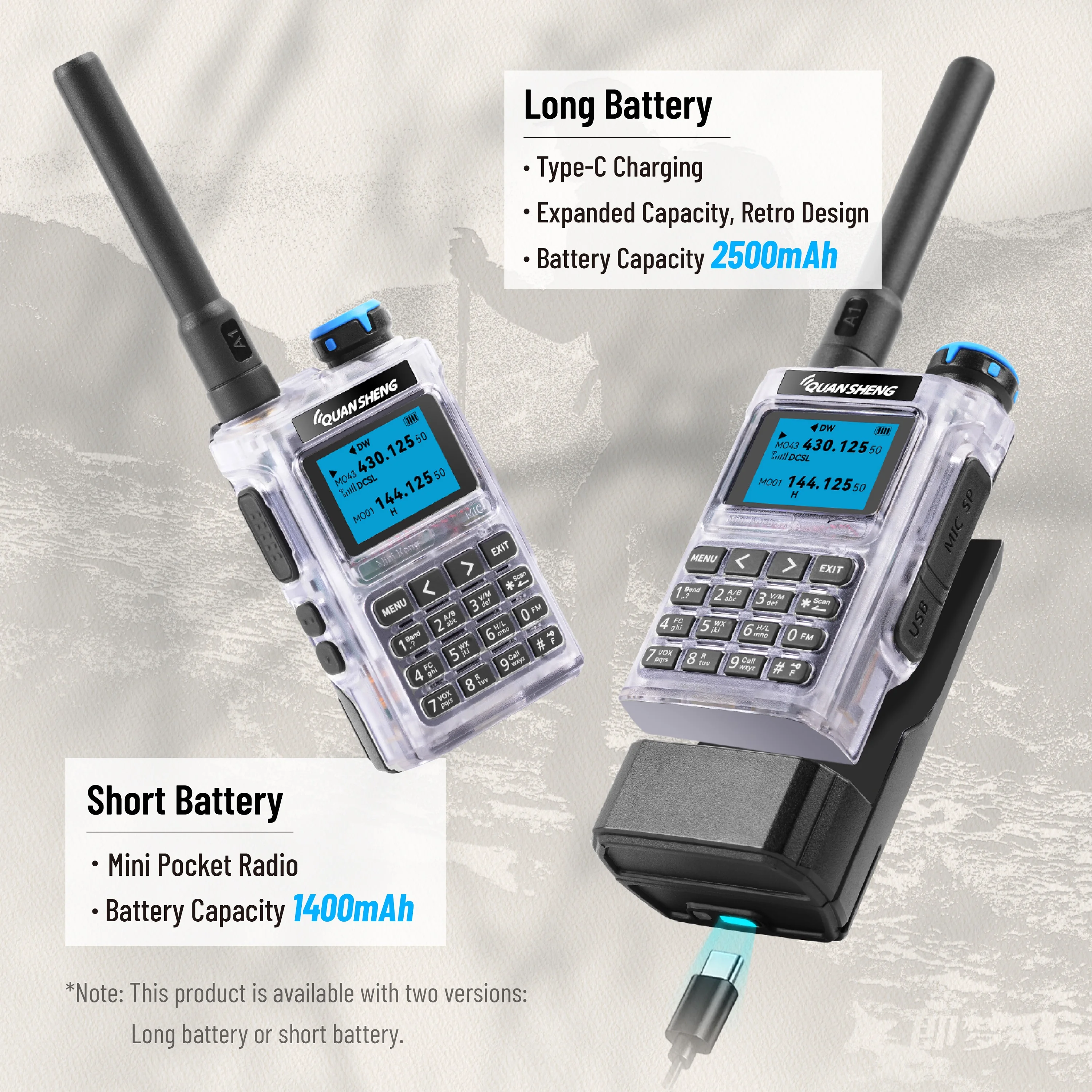 Quansheng UV-K1 Mini Kong Transparent Color Multi-band Walkie Talkie 2MB Memory AM/FM NOAA Ham Two Way Radio Full Band Receiving - Image 5