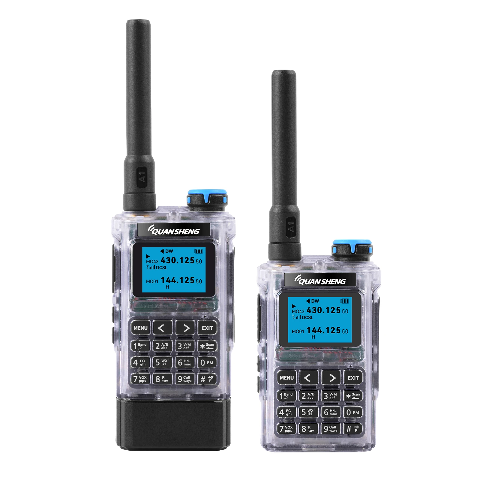 Quansheng UV-K1 Mini Kong Transparent Color Multi-band Walkie Talkie 2MB Memory AM/FM NOAA Ham Two Way Radio Full Band Receiving - Image 3