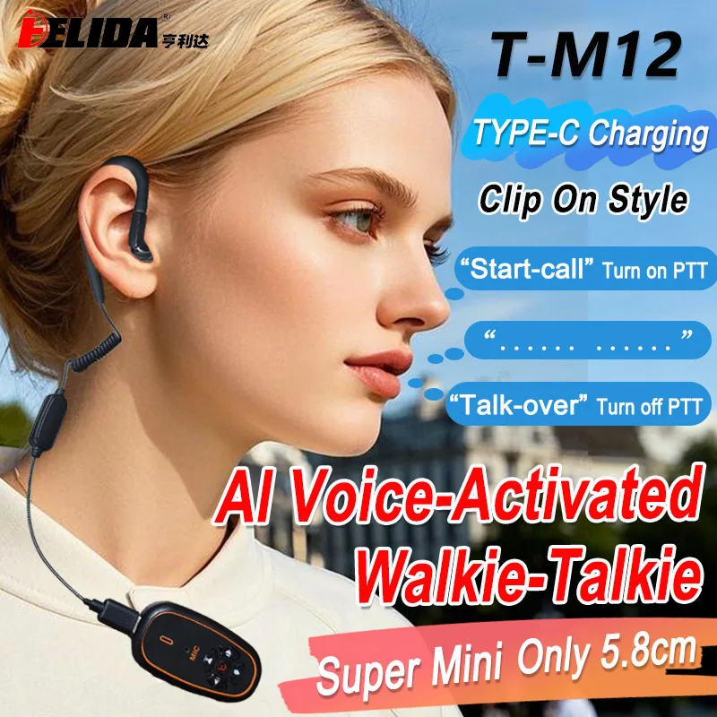 Mini Hands-Free Newest Walkie Talkies Headset AI Voice Control Upgraded - Image 2
