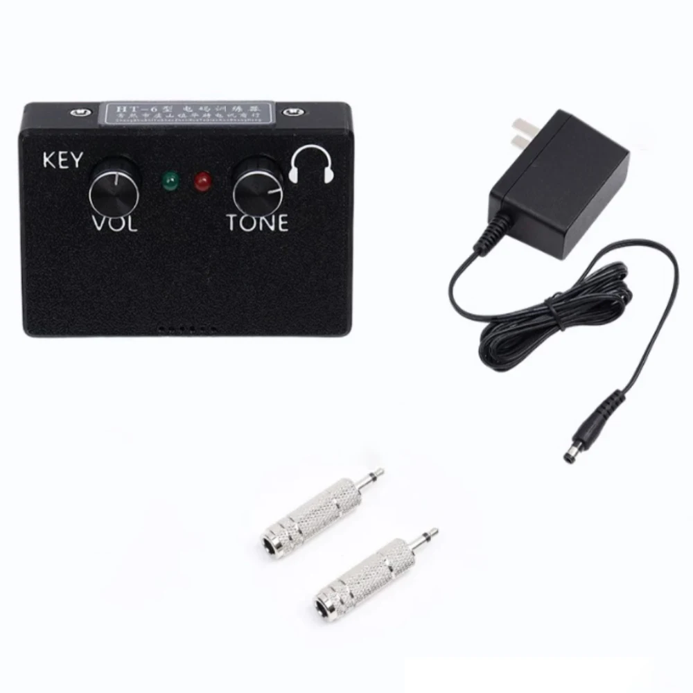 T-6 Morse Code Trainer Adjustable Volume & Tone CW Sound & Light Practice for Manual Telegraph Key